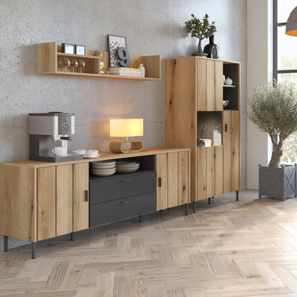 Arundel TV Cabinet 2 Door 2 Drawer Wide in Oak/Grey