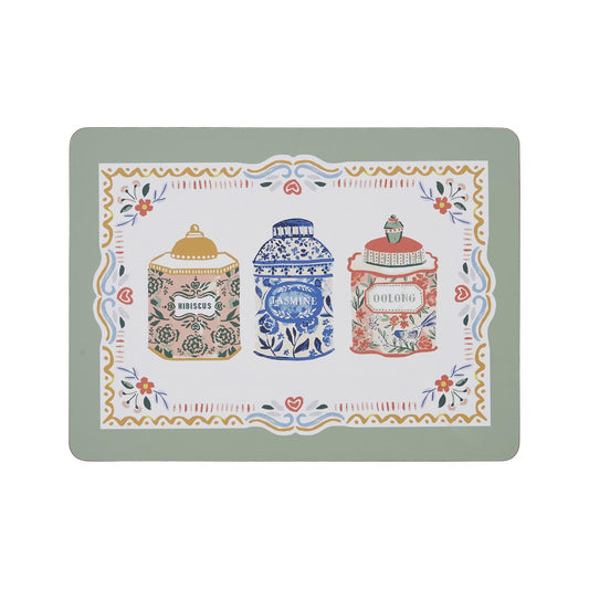 Tea Tins Placemat 4 Pack
