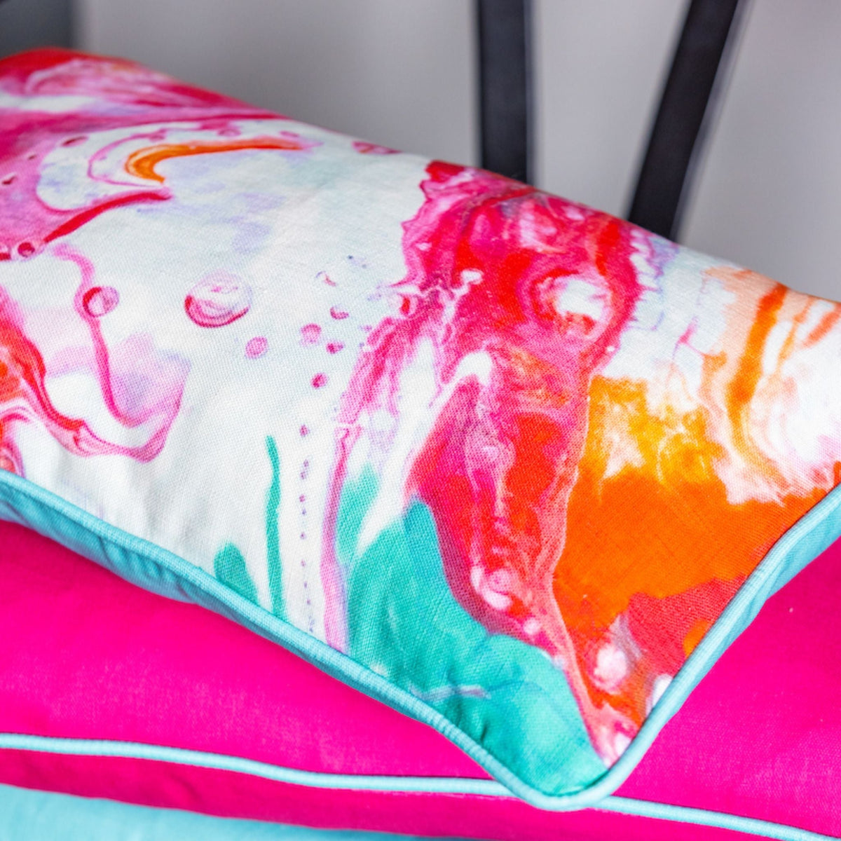 Cardinal Marbles Cushion in Cerise 50 x 30cm