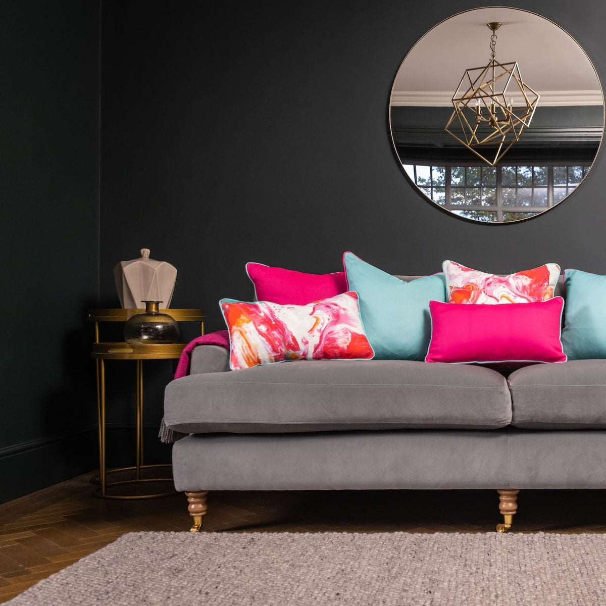 Cardinal Marbles Cushion in Cerise 50 x 30cm