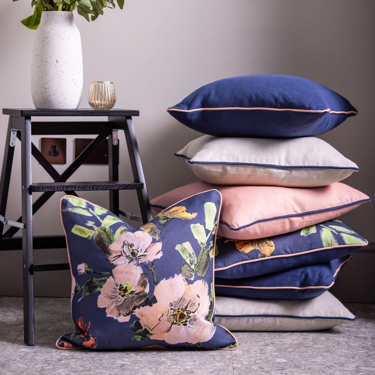 Hillsborough Floral Cushion in Pink 50 x 50cm