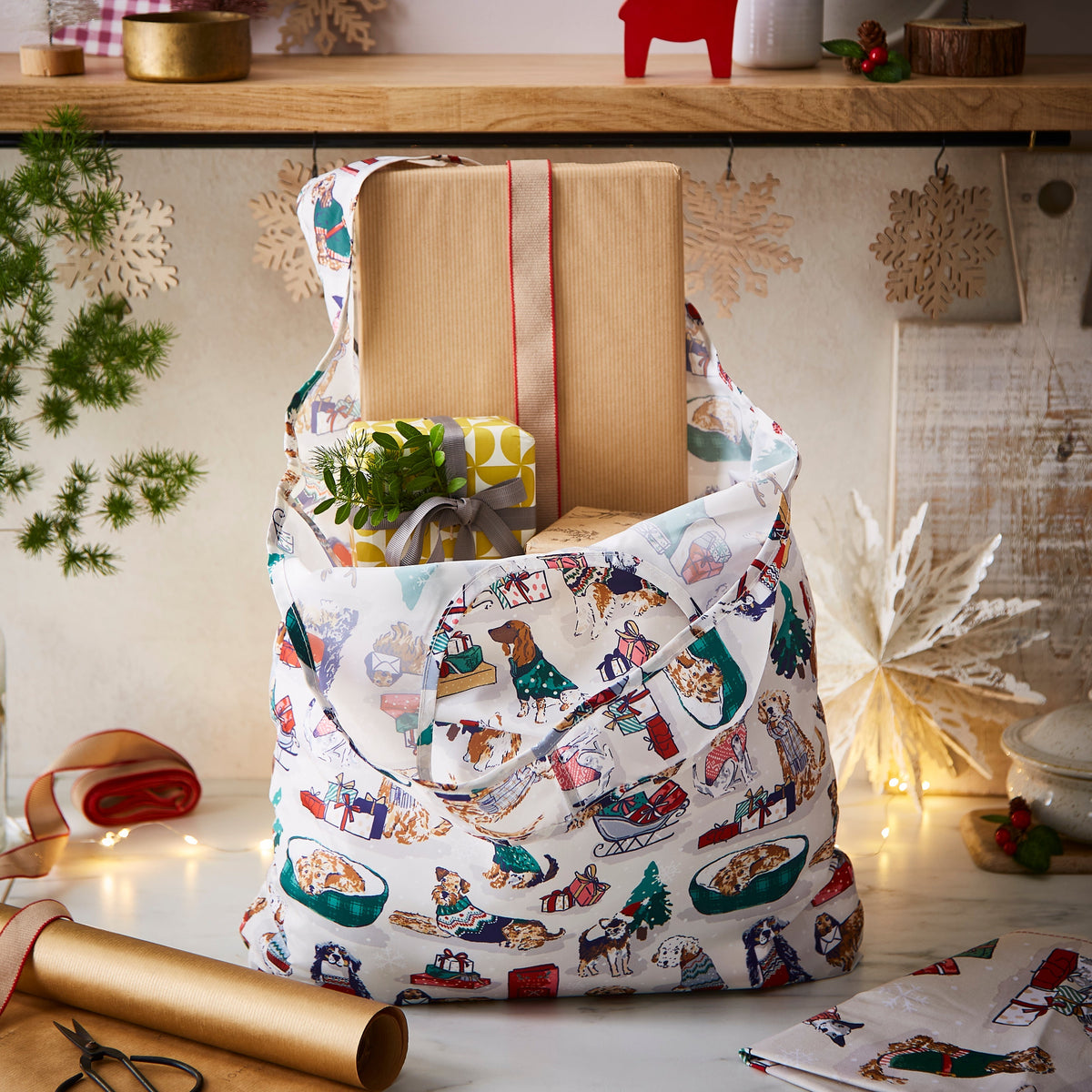 Merry Mutts Foldable Tote Bag Medium in Natural