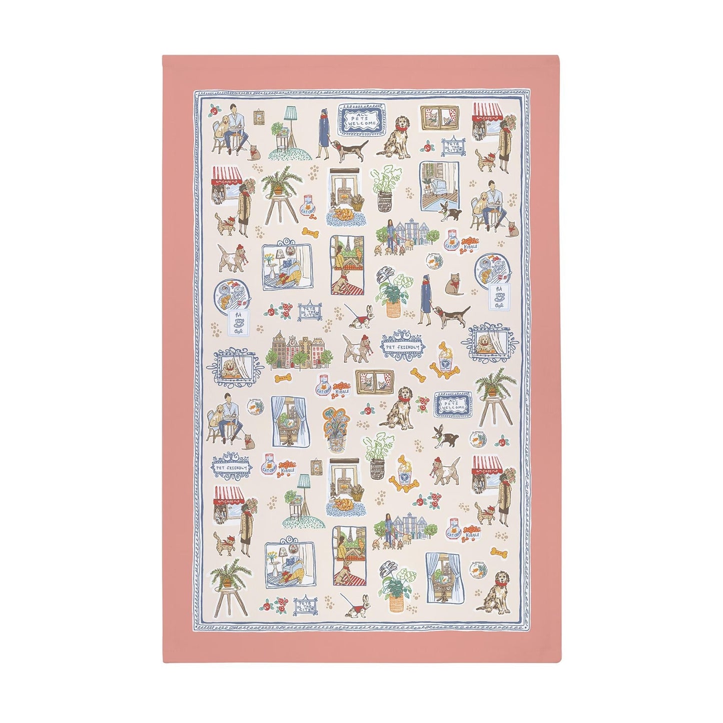 Pets In the City Cotton Tea Towel