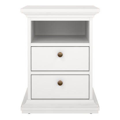 Paris Bedside 2 Drawers in White