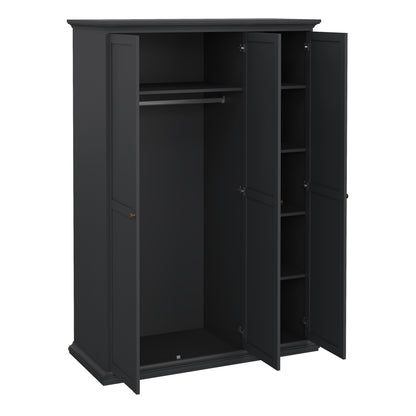 Paris Wardrobe with 3 Doors in Matt Grey