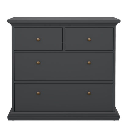 Paris Chest of 4 Drawers in Matt Grey