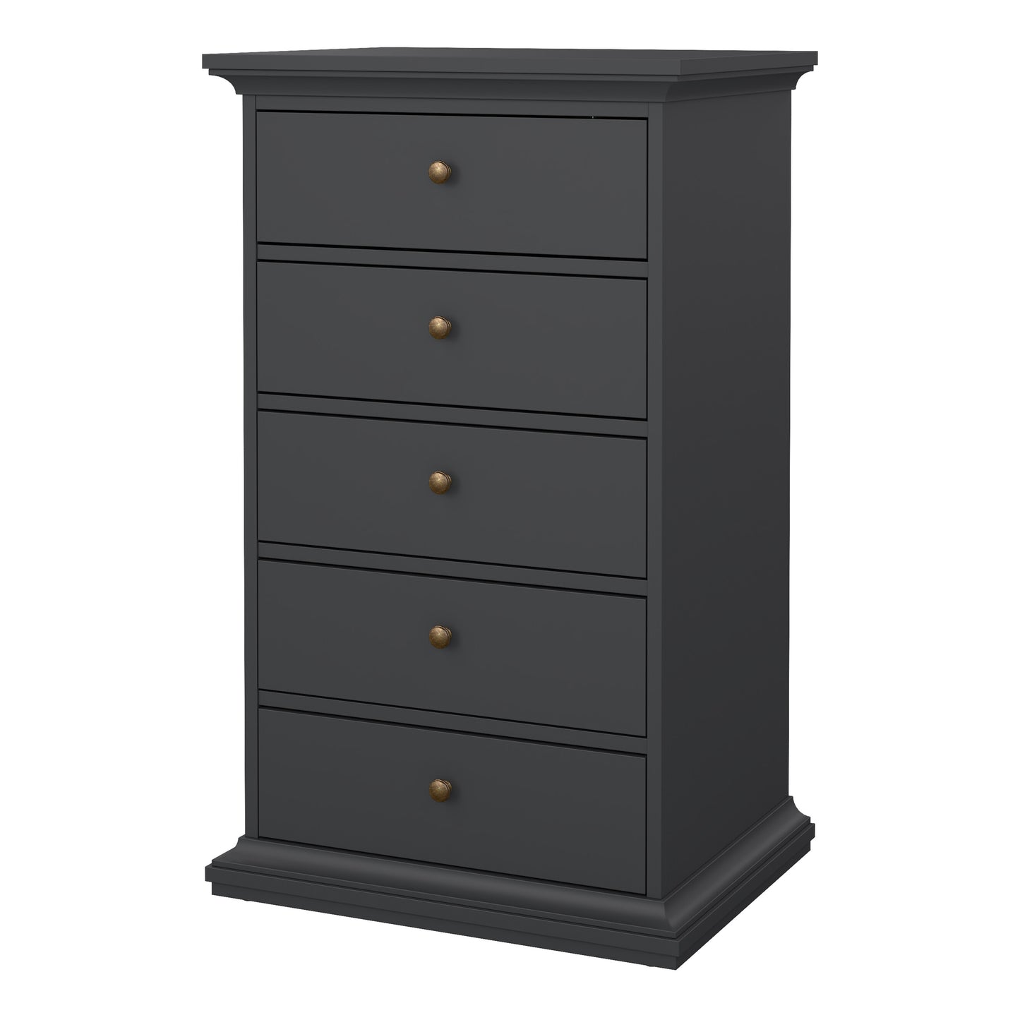 Paris Chest 5 Drawers in Matt Grey