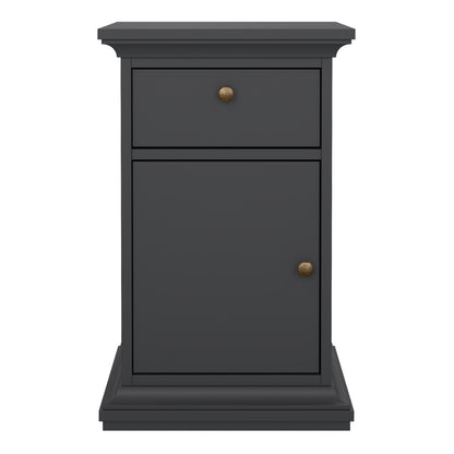 Paris Nightstand 1 Door + 1 Drawer in Matt Grey