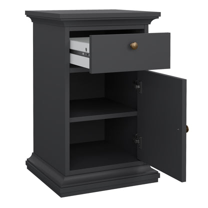 Paris Nightstand 1 Door + 1 Drawer in Matt Grey