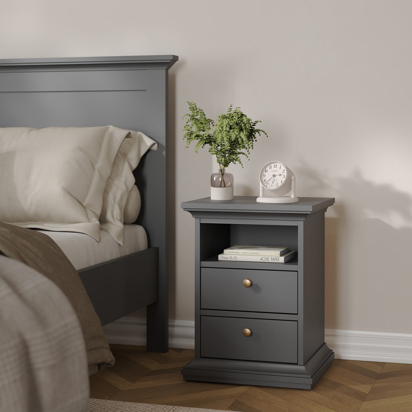 Paris Bedroom Package in Matt Grey