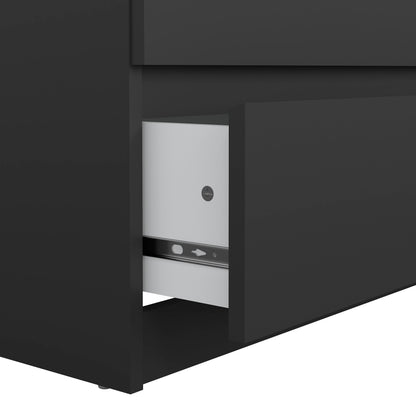 Naia Wide Chest of 6 Drawers (3+3) in Black Matt