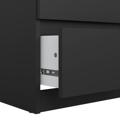 Naia Narrow Chest of 5 Drawers in Black Matt