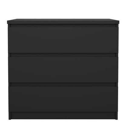 Naia Chest of 3 Drawers in Black Matt