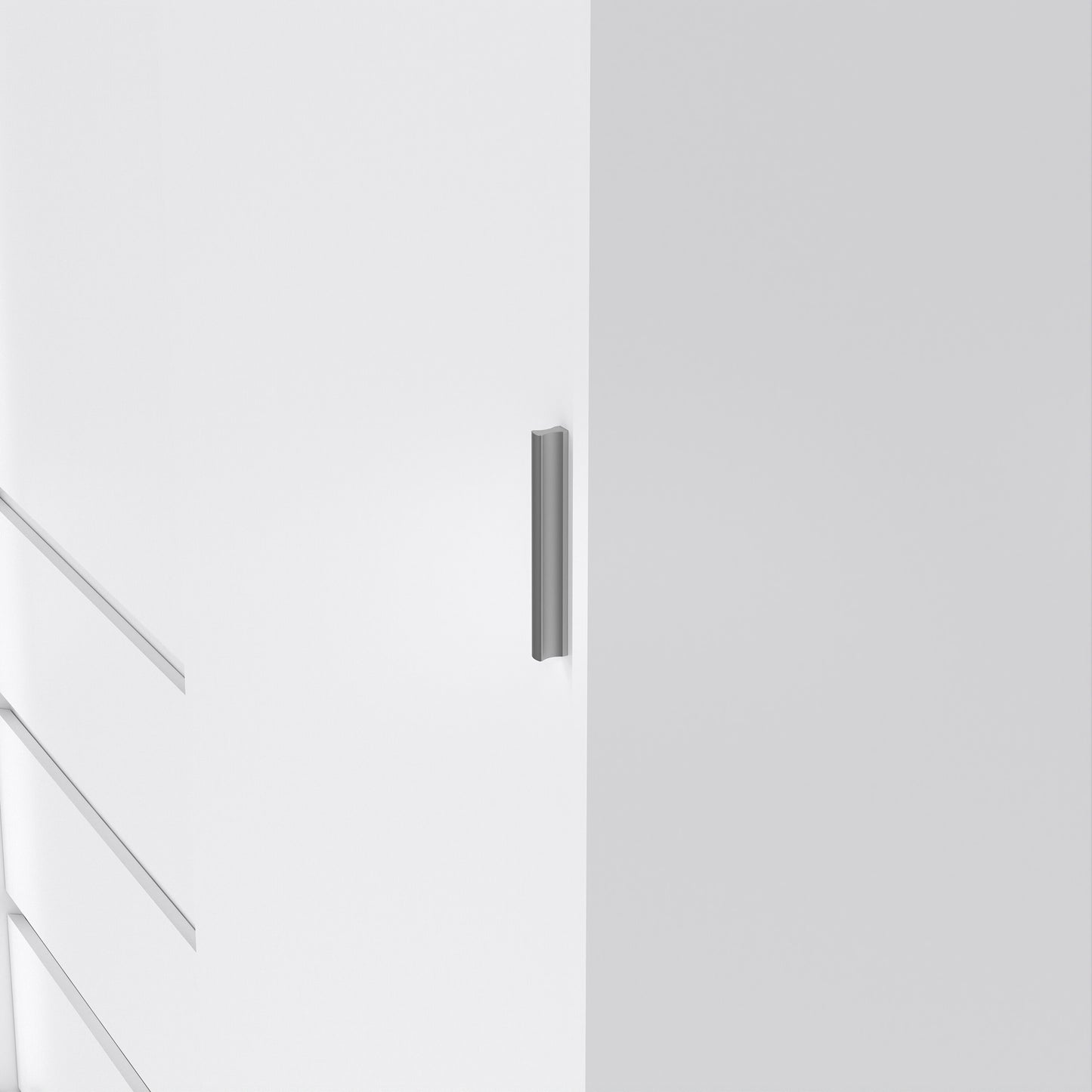 Naia Wardrobe with 1 Sliding Door 1 Door 3 Drawers in White High Gloss