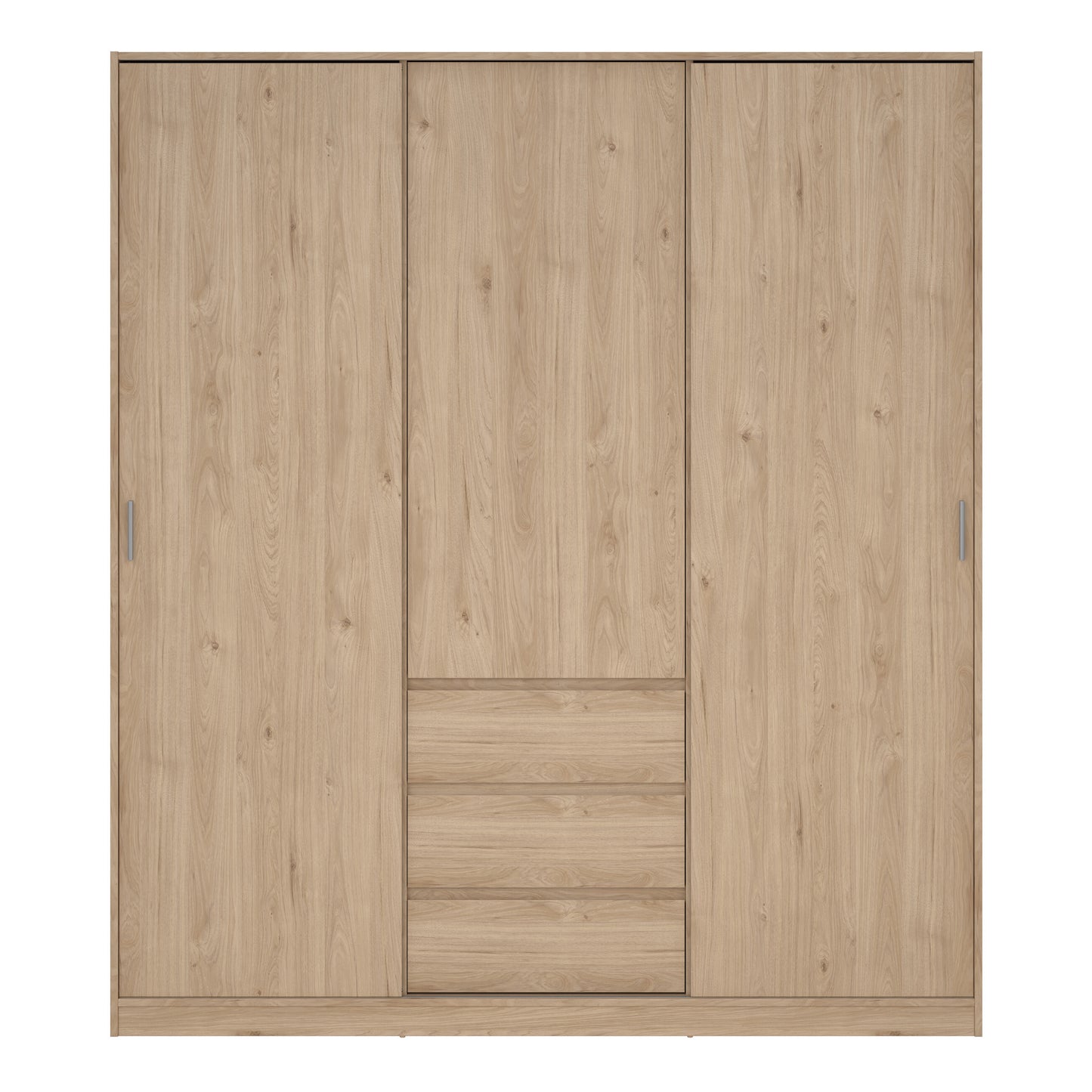 Naia Wardrobe with 2 Sliding Doors 1 Door 3 Drawers in Jackson Hickory Oak