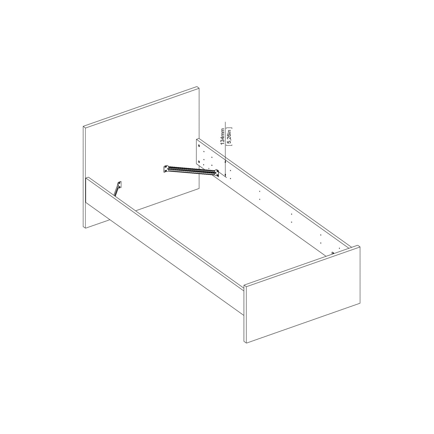 Naia Single Bed in Black Matt