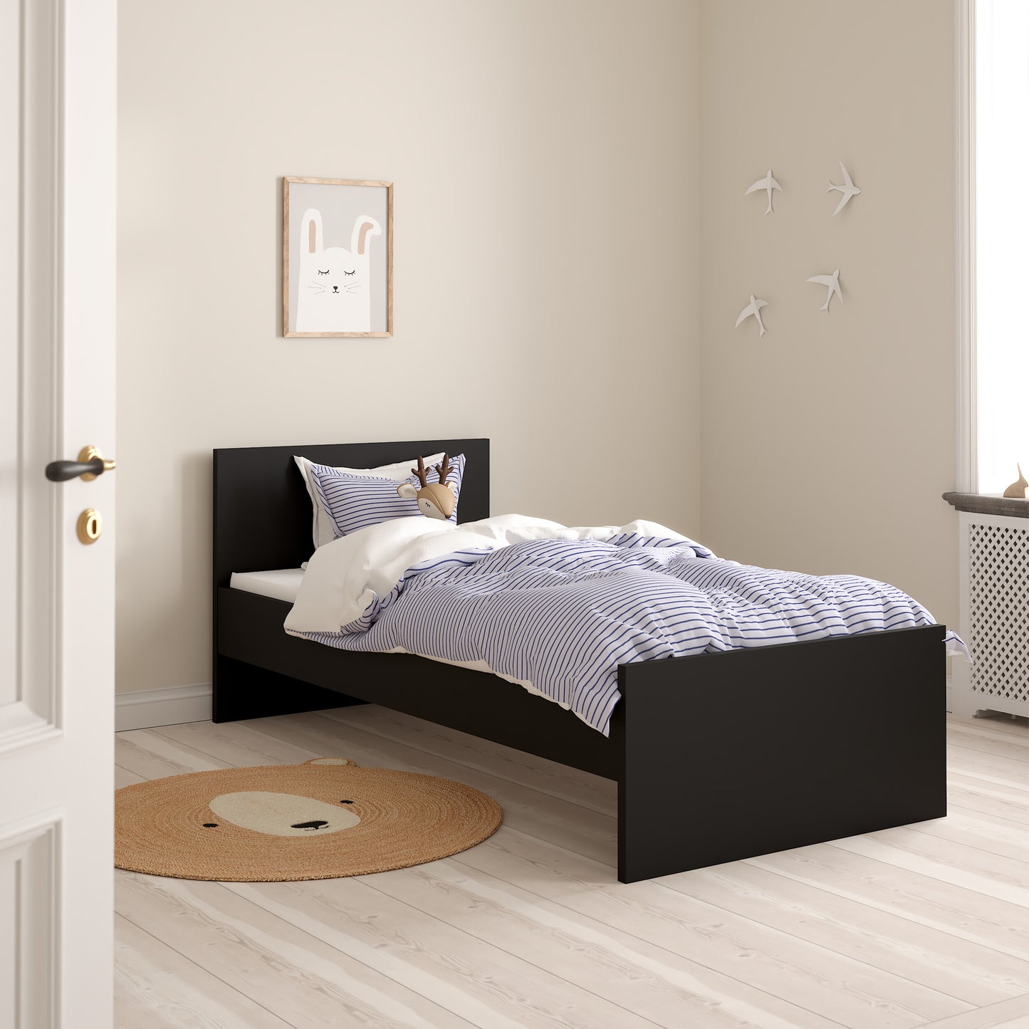 Naia Single Bed in Black Matt