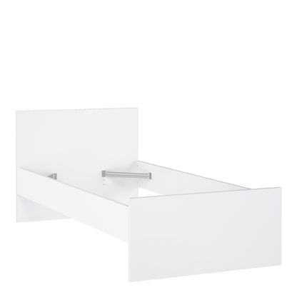 Naia Single Bed in White High Gloss