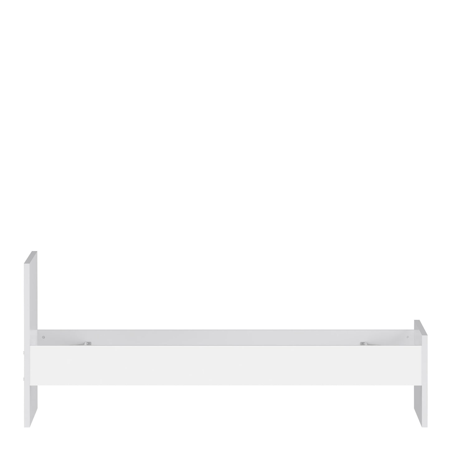 Naia Single Bed in White High Gloss