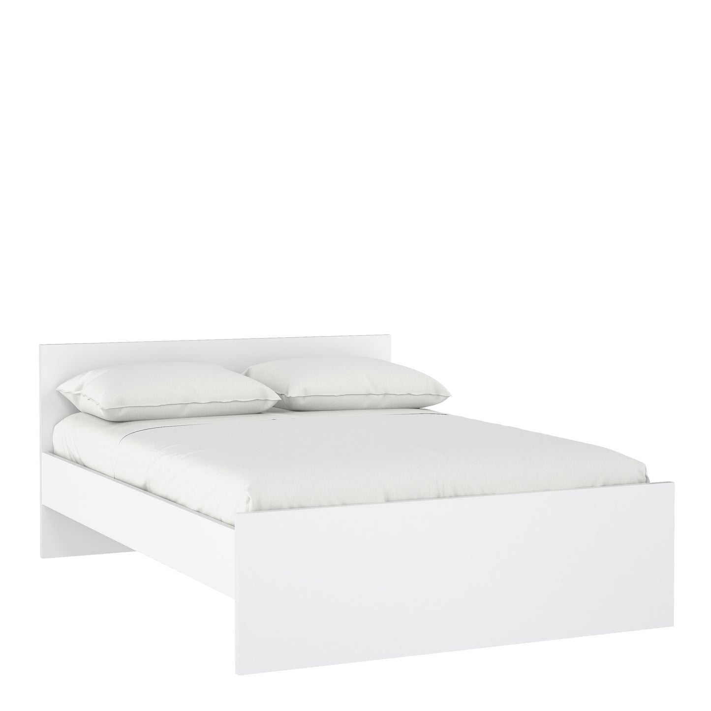 Naia Double Bed in White High Gloss