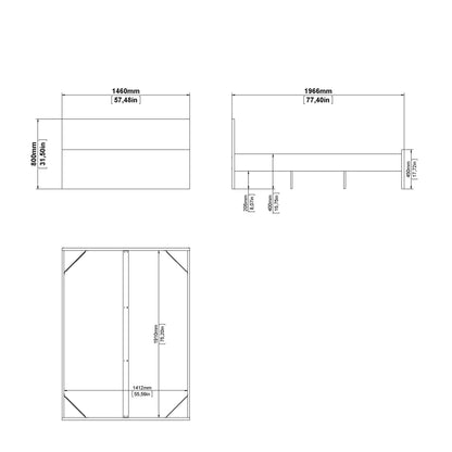 Naia Double Bed in White High Gloss