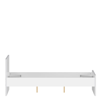 Naia Double Bed in White High Gloss