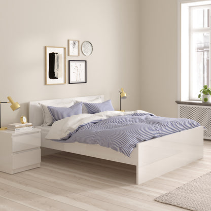 Naia Double Bed in White High Gloss