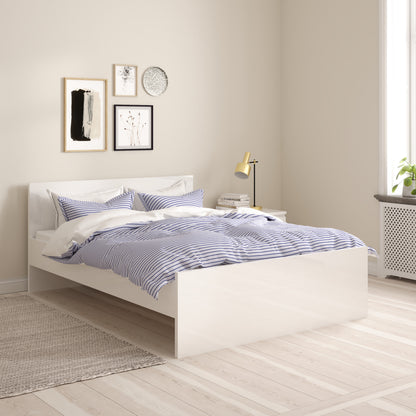 Naia Double Bed in White High Gloss