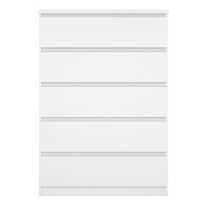 Naia Chest of 5 Drawers in White High Gloss