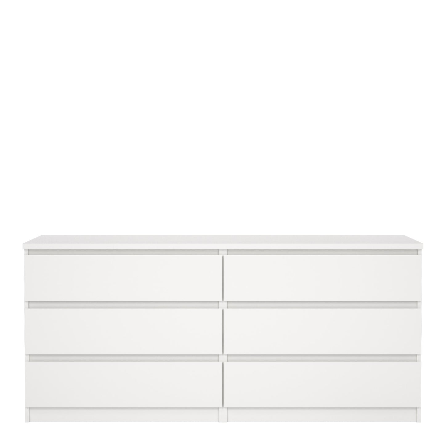 Naia Wide Chest of 6 Drawers (3+3) in White
