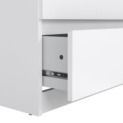 Naia Wide Chest of 6 Drawers (3+3) in White High Gloss