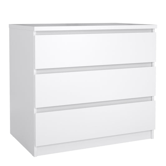 Naia Chest of 3 Drawers in White High Gloss