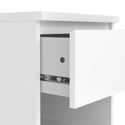 Naia Bedside 1 Drawer 1 Shelf in White High Gloss