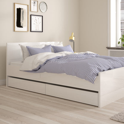 Naia Set of 2 Underbed Drawers in White High Gloss