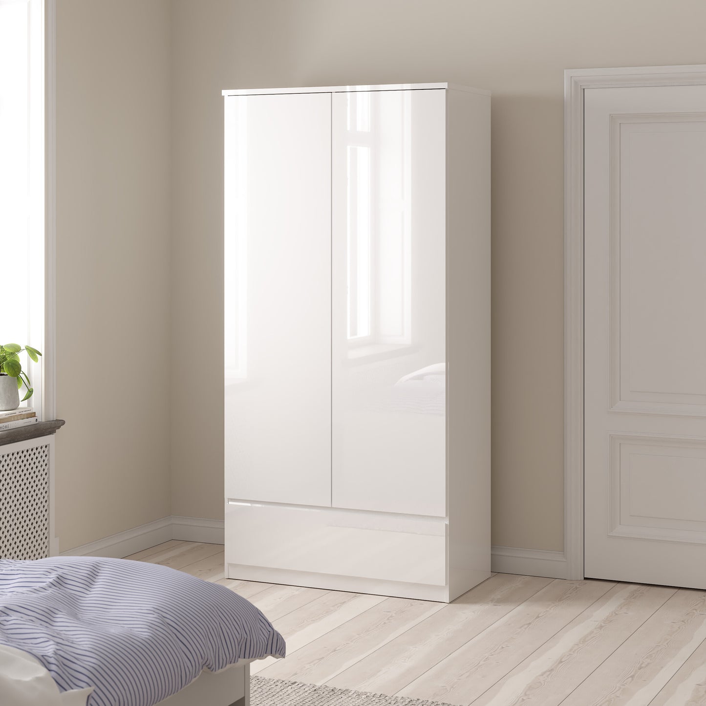 Naia Bedroom Package in White High Gloss