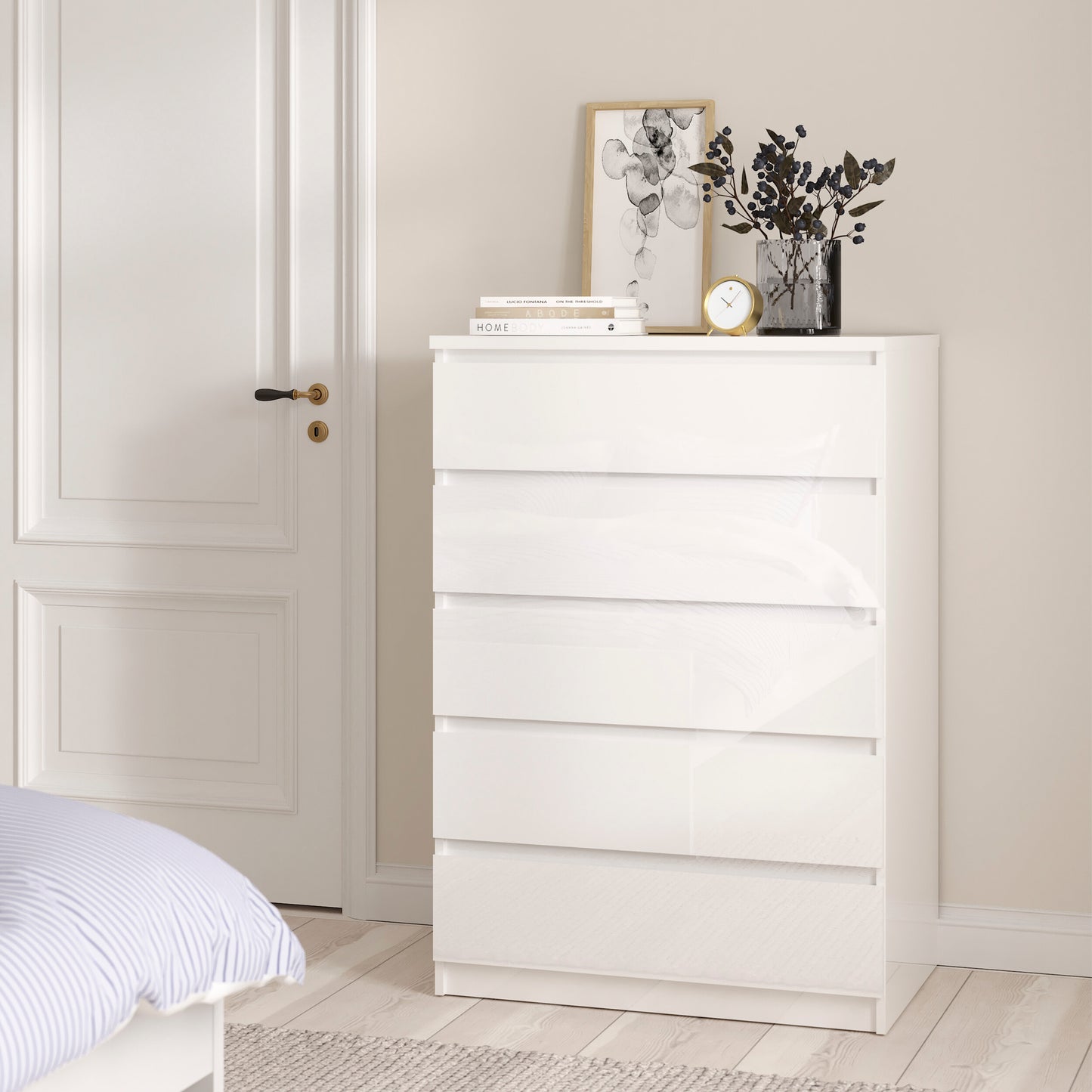 Naia Bedroom Package in White High Gloss