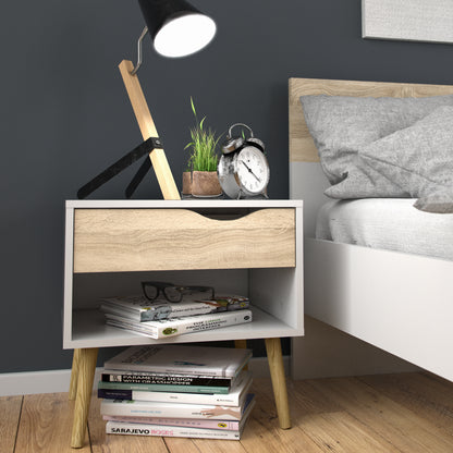 Oslo 3 Piece Bedroom Set in White & Oak