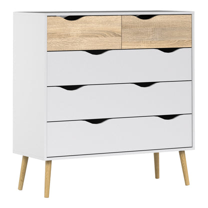 Oslo 4 Piece Bedroom Set in White & Oak