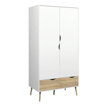 Oslo 4 Piece Bedroom Set in White & Oak