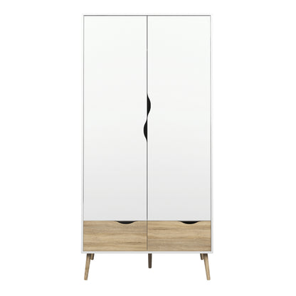 Oslo 4 Piece Bedroom Set in White & Oak