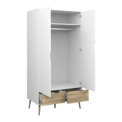 Oslo 4 Piece Bedroom Set in White & Oak