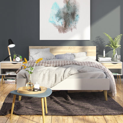 Oslo 3 Piece Bedroom Set in Dbl Bed White & Oak