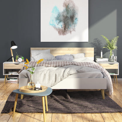 Oslo 3 Piece Bedroom Set in Dbl Bed White & Oak