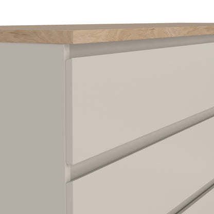 Naia Wide Chest of 6 Drawers (3+3) in Cashmere Jackson Hickory