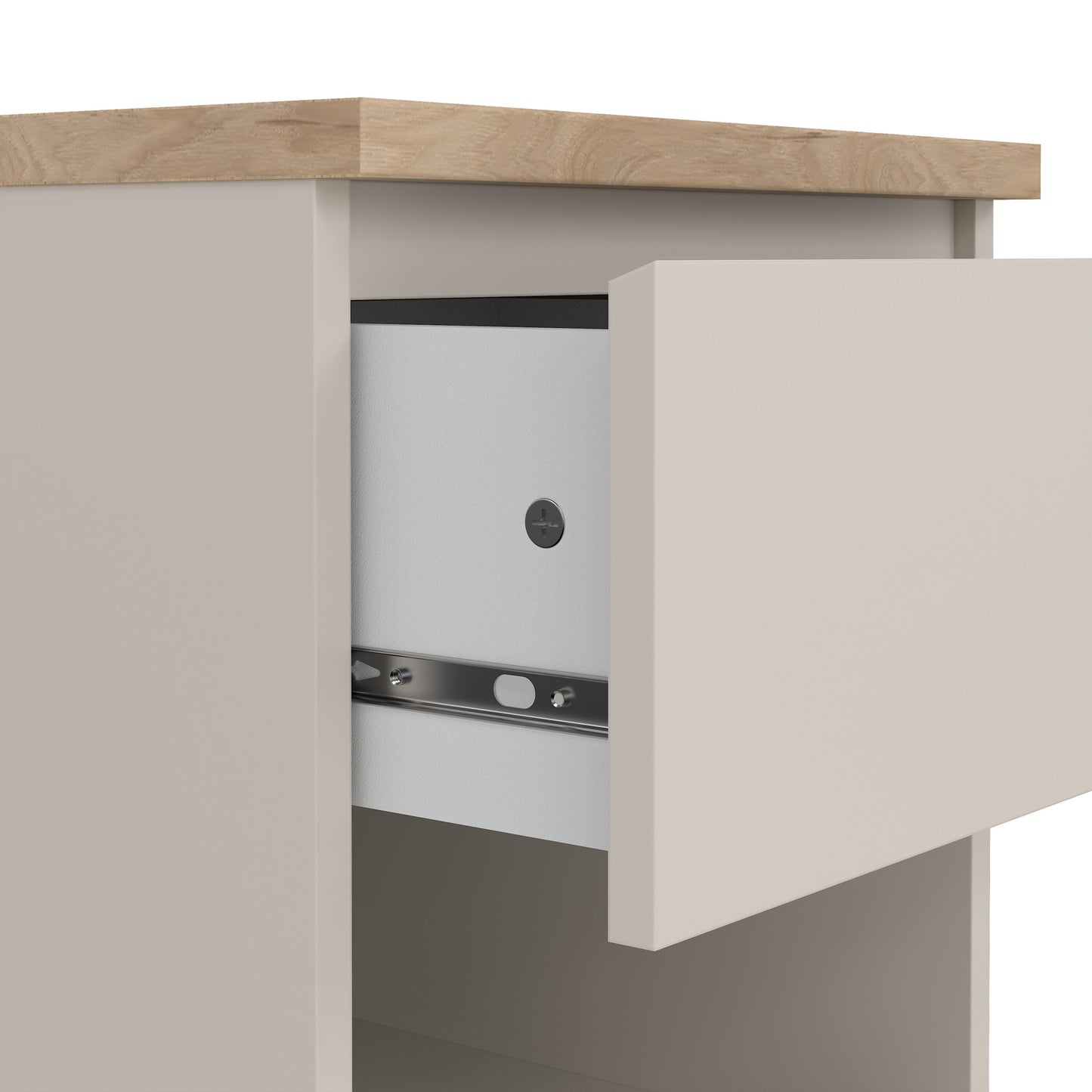 Naia Bedside 1 Drawer 1 Shelf in Cashmere Jackson Hickory