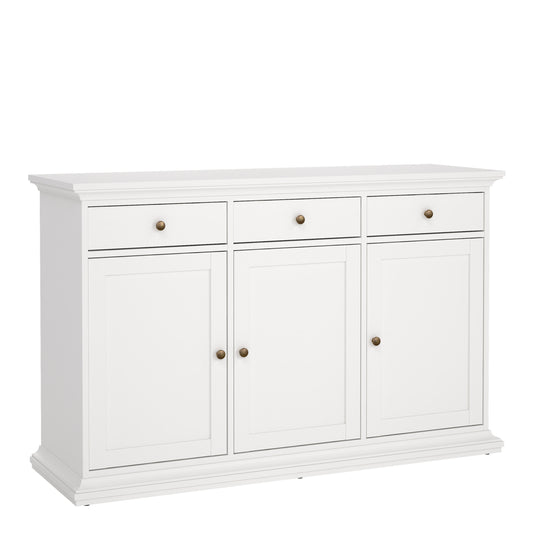Paris Sideboard with 3 doors and 3 drawers in White