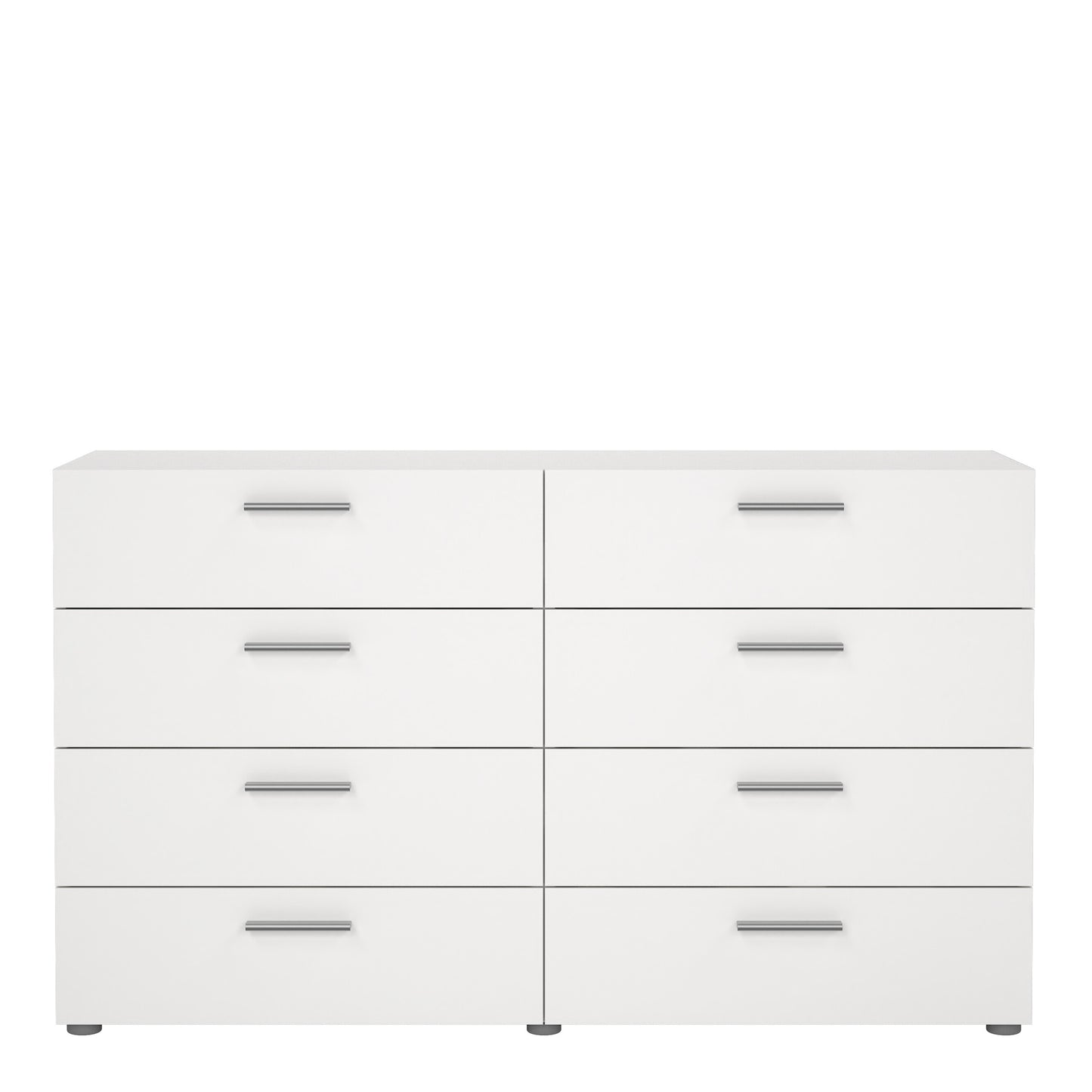 Pepe Wide Chest of 8 Drawers (4+4) in White