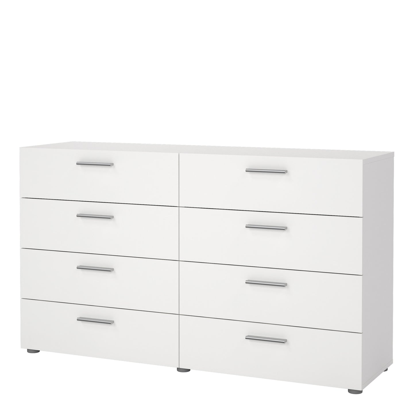 Pepe Wide Chest of 8 Drawers (4+4) in White