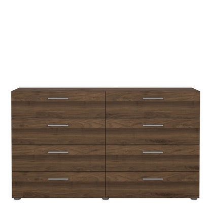 Pepe Wide Chest of 8 Drawers (4+4) in Walnut