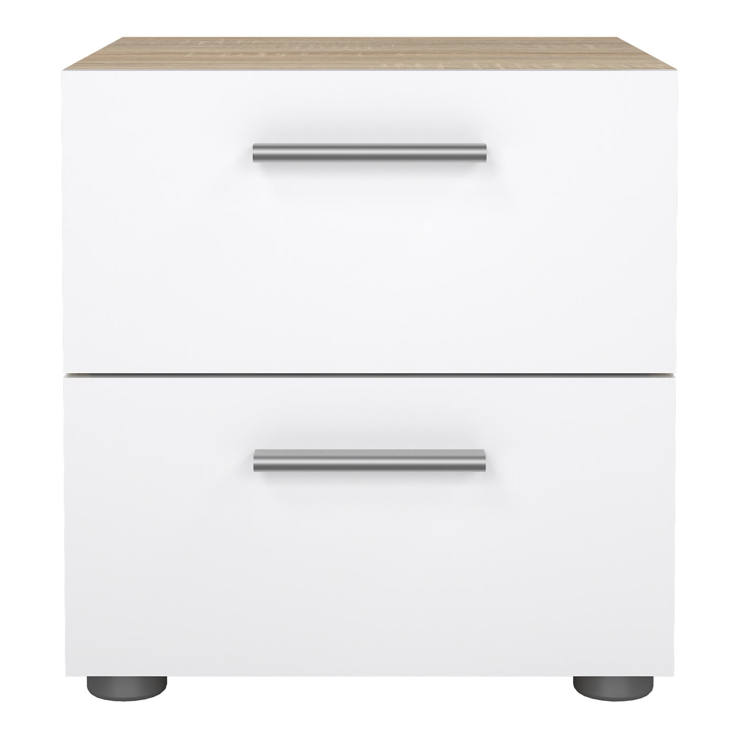 Pepe Bedside 2 Drawers in Oak structure/White High Gloss